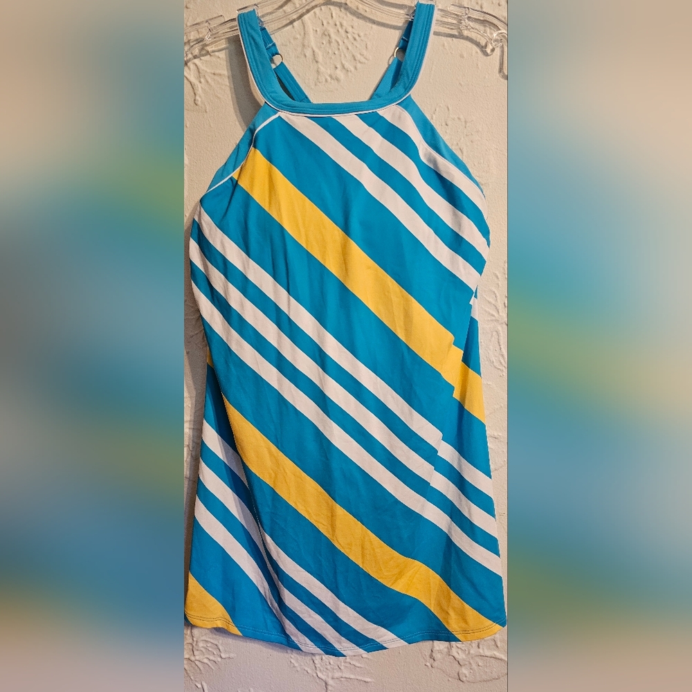 Lands' End High Neck Criss Cross Women's Swimsuit Dress New Size 2